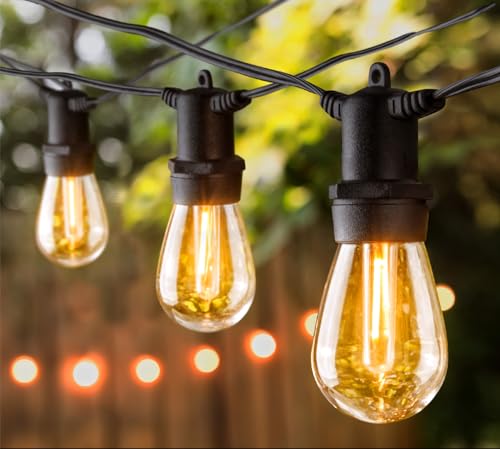 Maihaha 107ft Festoon Lights Outdoor, 32x1w Led Dimmable Bulbs, 2200k Warm White Commercial Grade Outdoor String Lights For Patio, Garden, Fence, Pergola